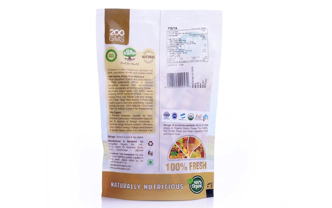 Go Earth Organic Pista    Pack  200 grams